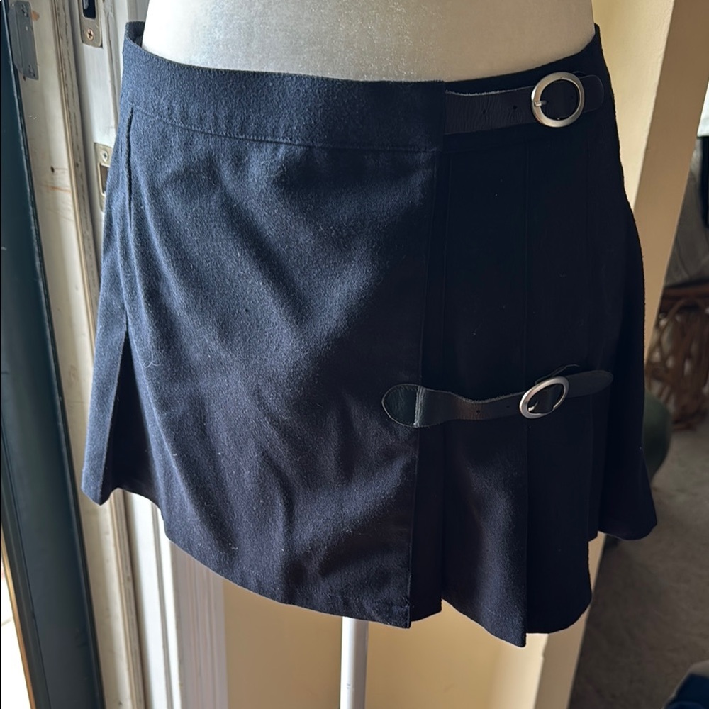 Brandy Melville Silver Black Asymmetrical Wrap Skirt